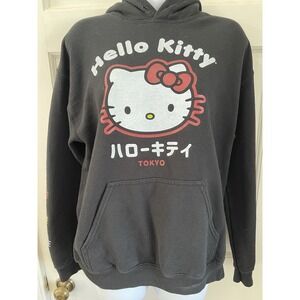 Sanrio Hello Kitty Hooded Sweatshirt Tokyo Black Hooded Long  Sleeve Small